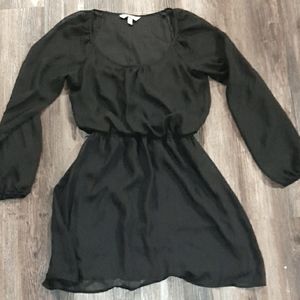 Black puffy sleeve dress